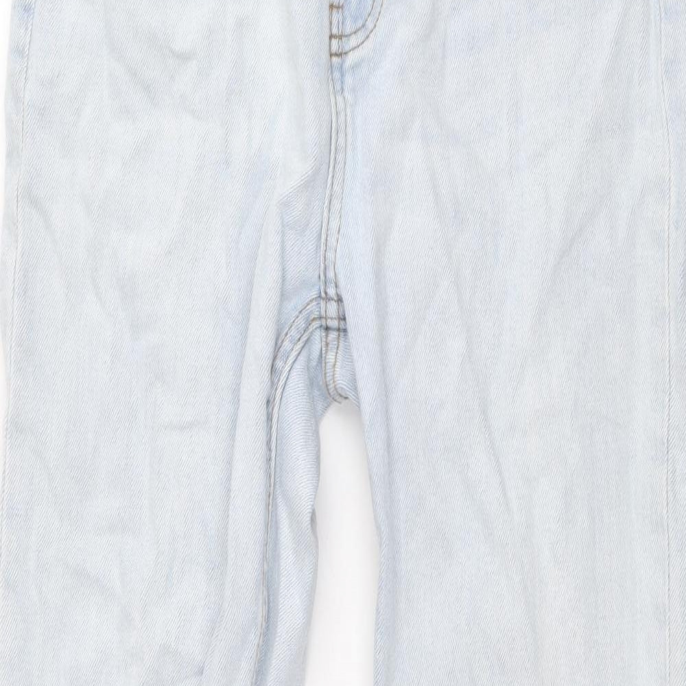 Denim & Co. Womens Blue Cotton Straight Jeans Size 12 Regular Zip