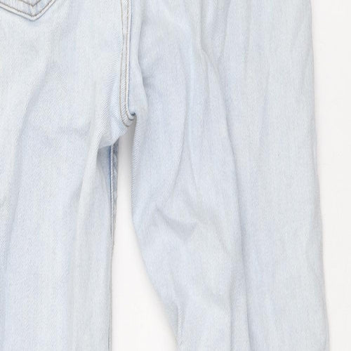 Denim & Co. Womens Blue Cotton Straight Jeans Size 12 Regular Zip