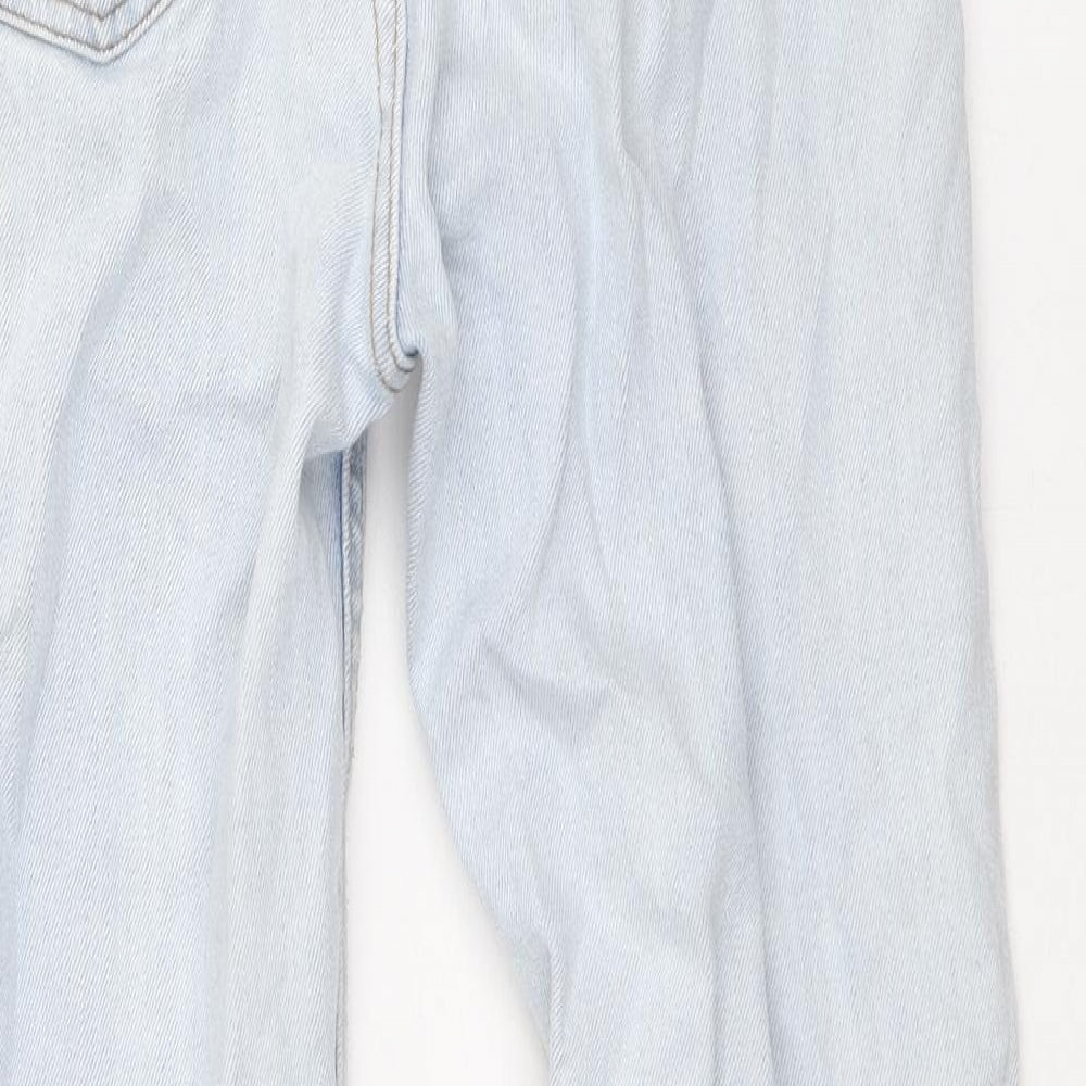 Denim & Co. Womens Blue Cotton Straight Jeans Size 12 Regular Zip