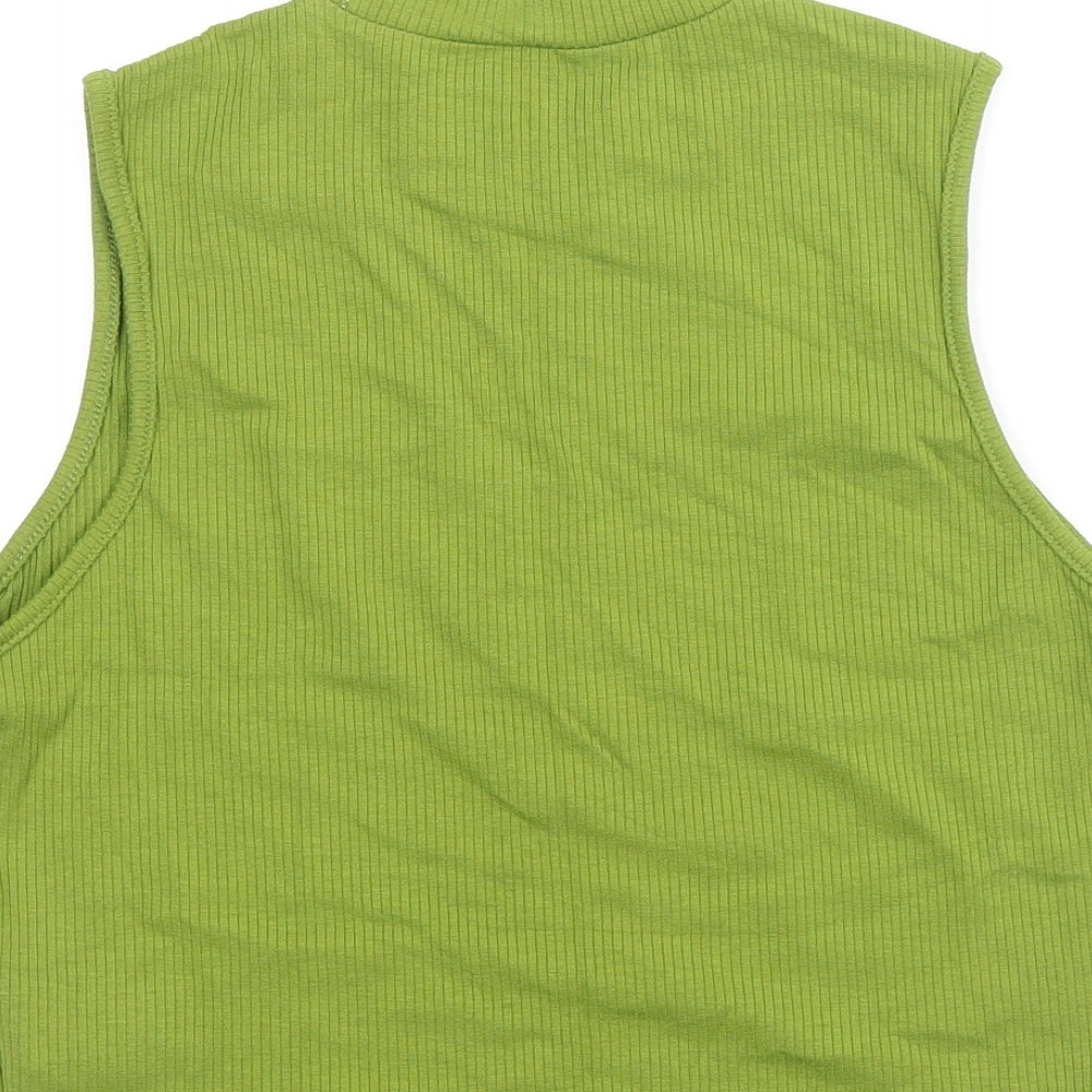 SheIn Womens Green Elastane Basic Tank Size XL Round Neck - Taurus