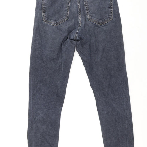 Topshop Womens Blue Cotton Skinny Jeans Size 28 in Regular Zip