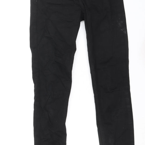 Topshop Womens Black Cotton Skinny Jeans Size 25 in Regular Zip