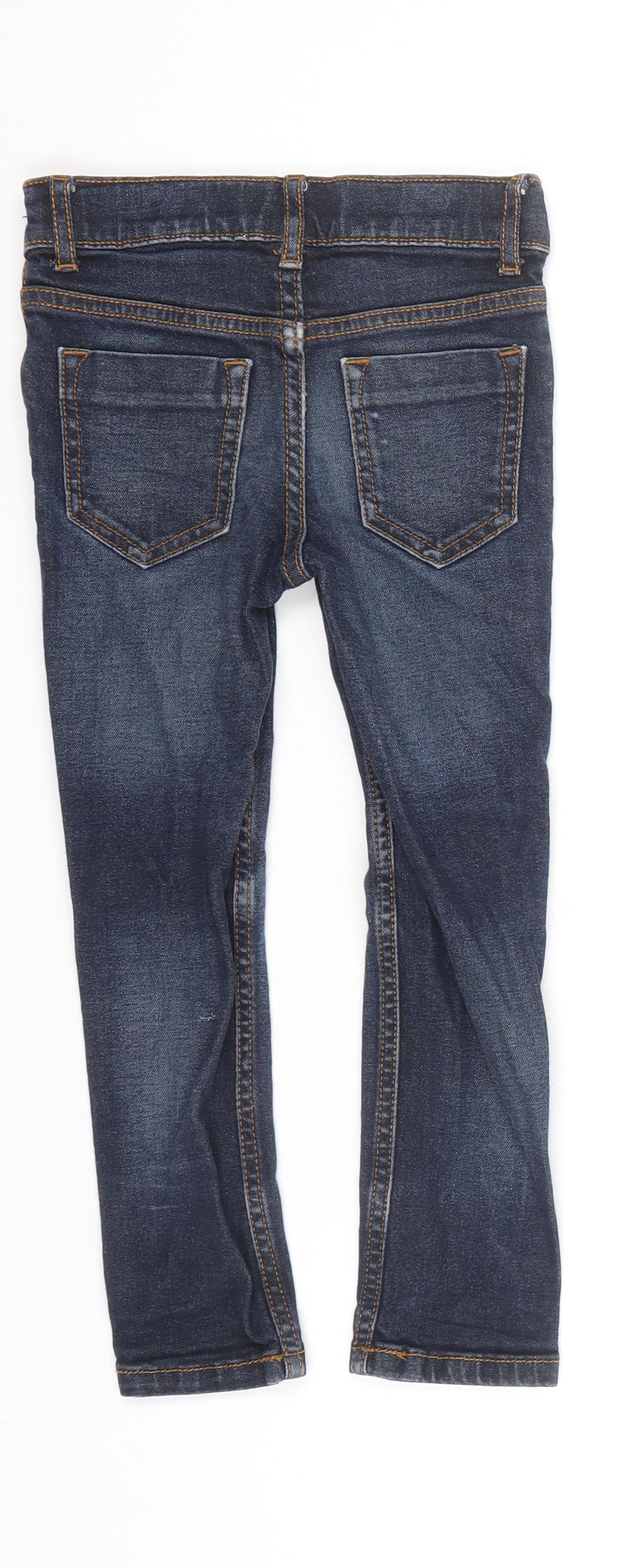 TU Boys Blue Cotton Skinny Jeans Size 2-3 Years Regular Snap