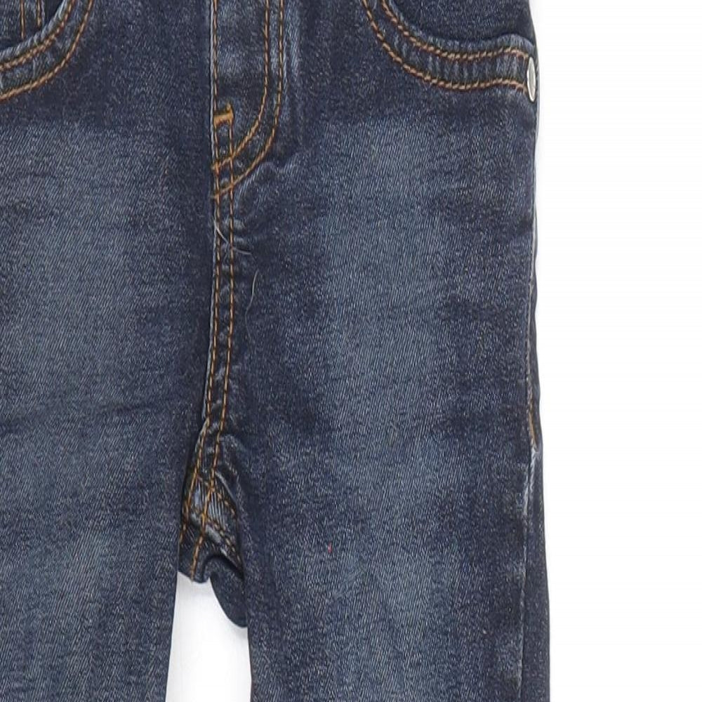 TU Boys Blue Cotton Skinny Jeans Size 2-3 Years Regular Snap