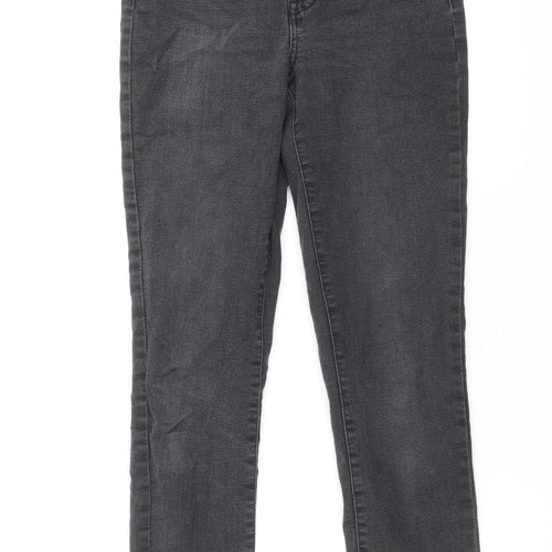 Divided by H&M Womens Black Cotton Straight Jeans Size 8 Regular Zip