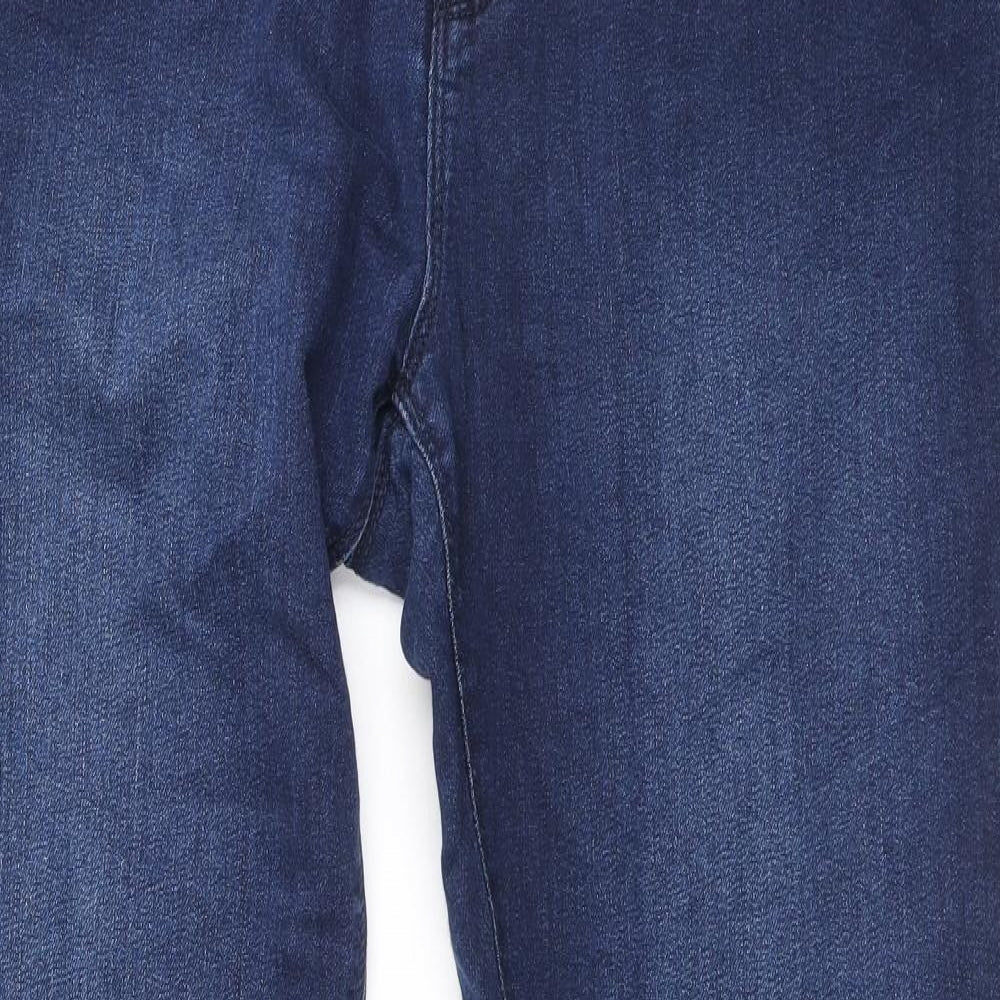 Paper + Stitch Womens Blue Cotton Straight Jeans Size 34 in Regular Zip