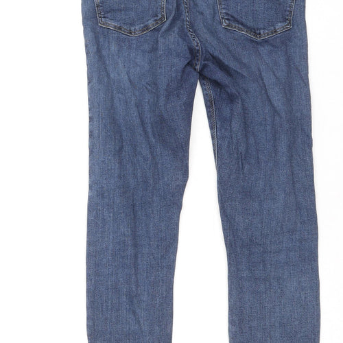 Topshop Womens Blue Cotton Skinny Jeans Size 28 in Regular Zip