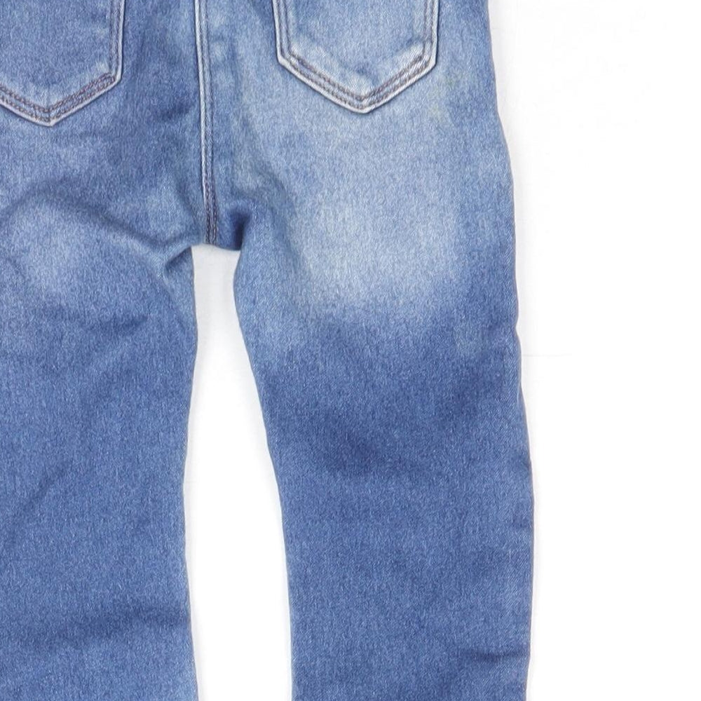 NEXT Girls Blue Cotton Jogger Jeans Size 9-12 Months L50 cm Drawstring
