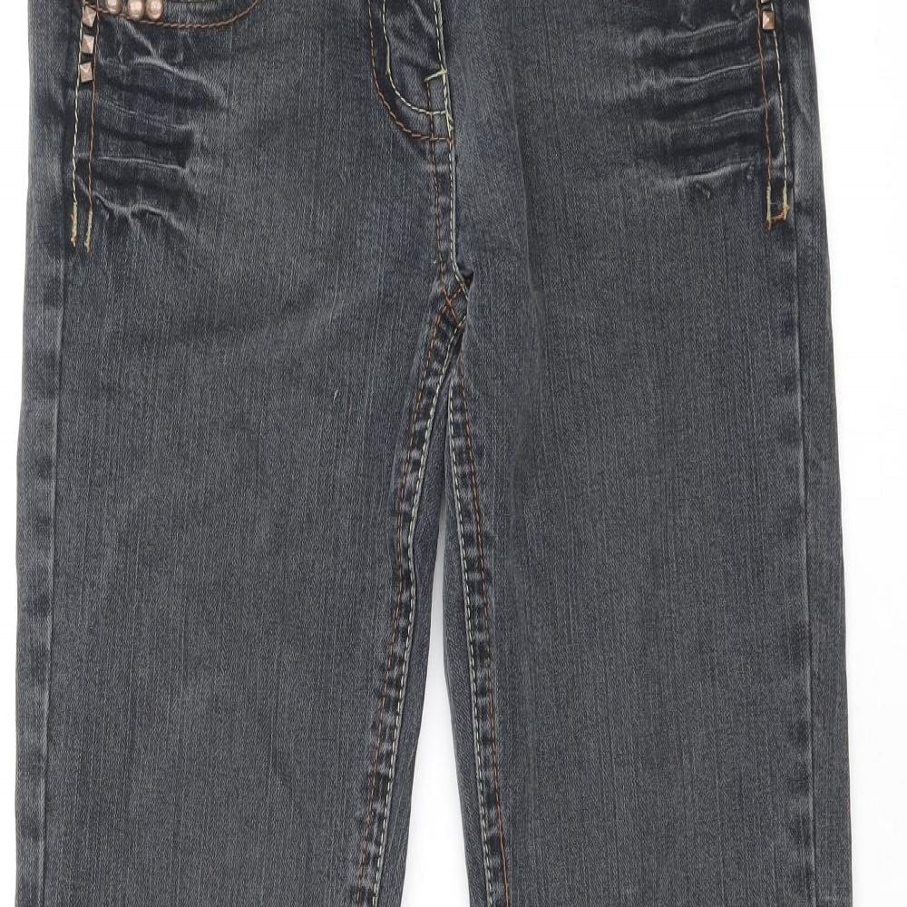 TU Womens Black Cotton Flared Jeans Size 8 Regular Zip