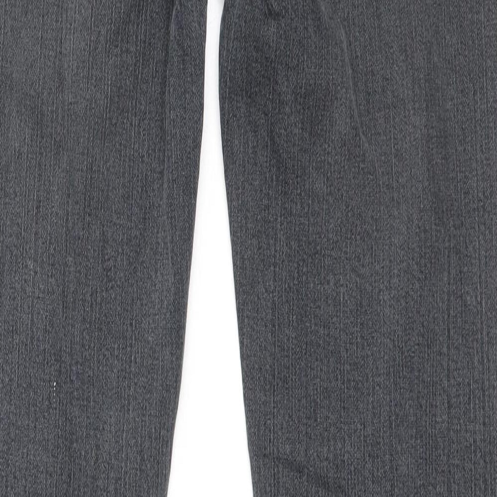 TU Womens Black Cotton Flared Jeans Size 8 Regular Zip