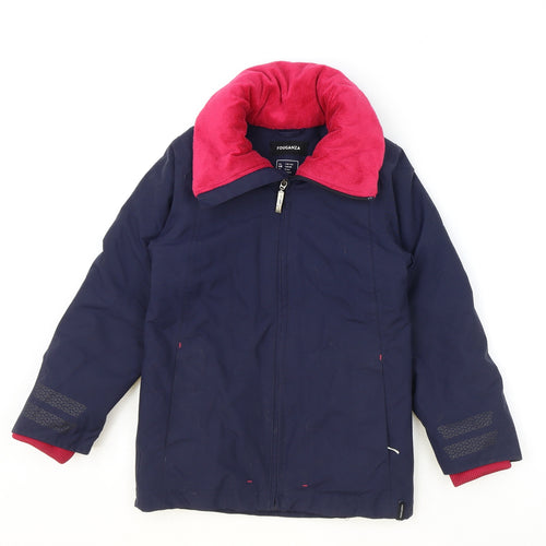DECATHLON Girls Blue Basic Coat Coat Size 6 Years Zip