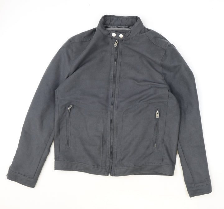 Marks and Spencer Womens Grey Biker Jacket Size M Zip