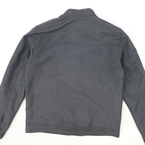 Marks and Spencer Womens Grey Biker Jacket Size M Zip