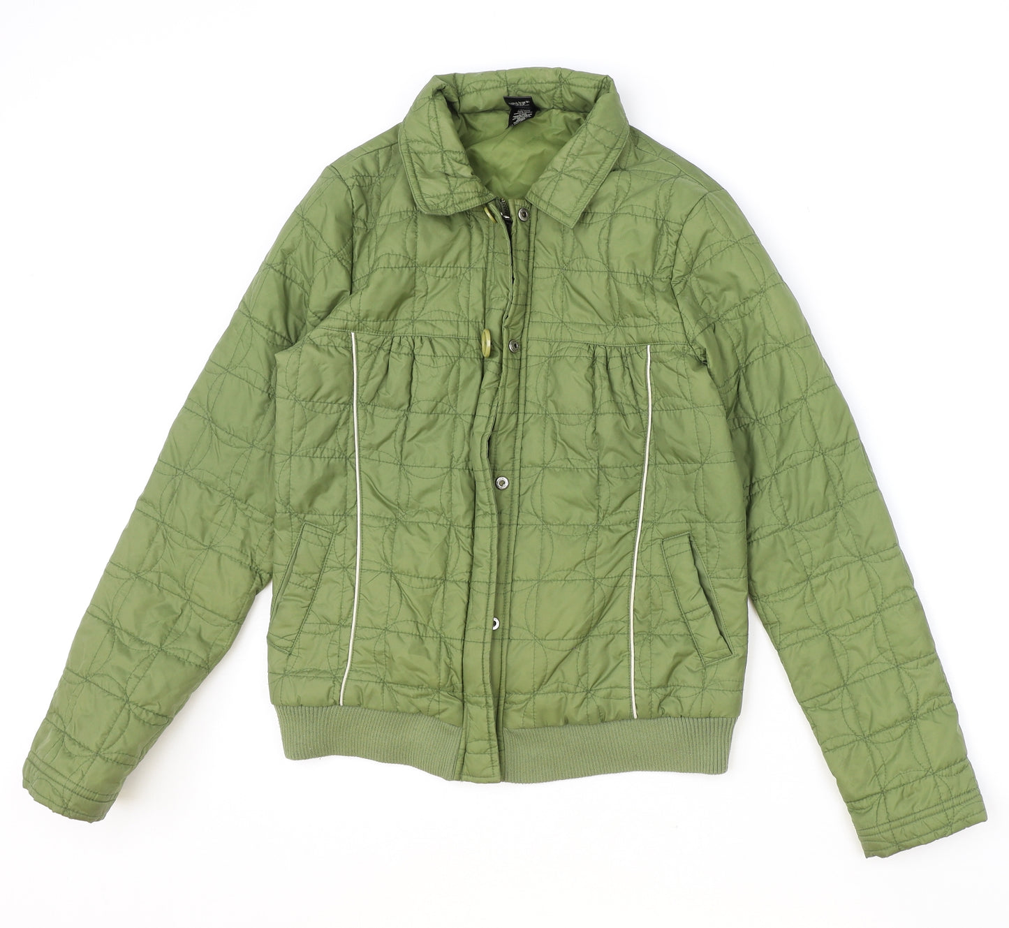 Paul Frank Womens Green Quilted Jacket Size S Zip