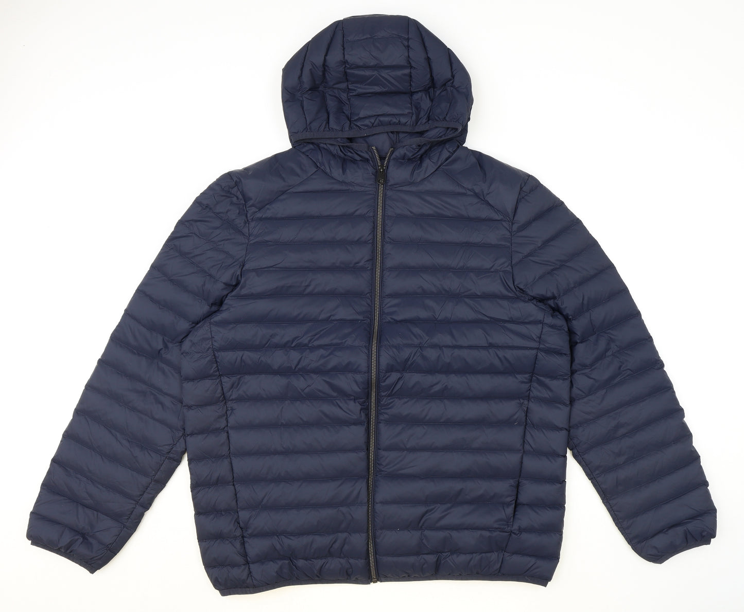 Marks and Spencer Mens Blue Quilted Coat Size XL Zip