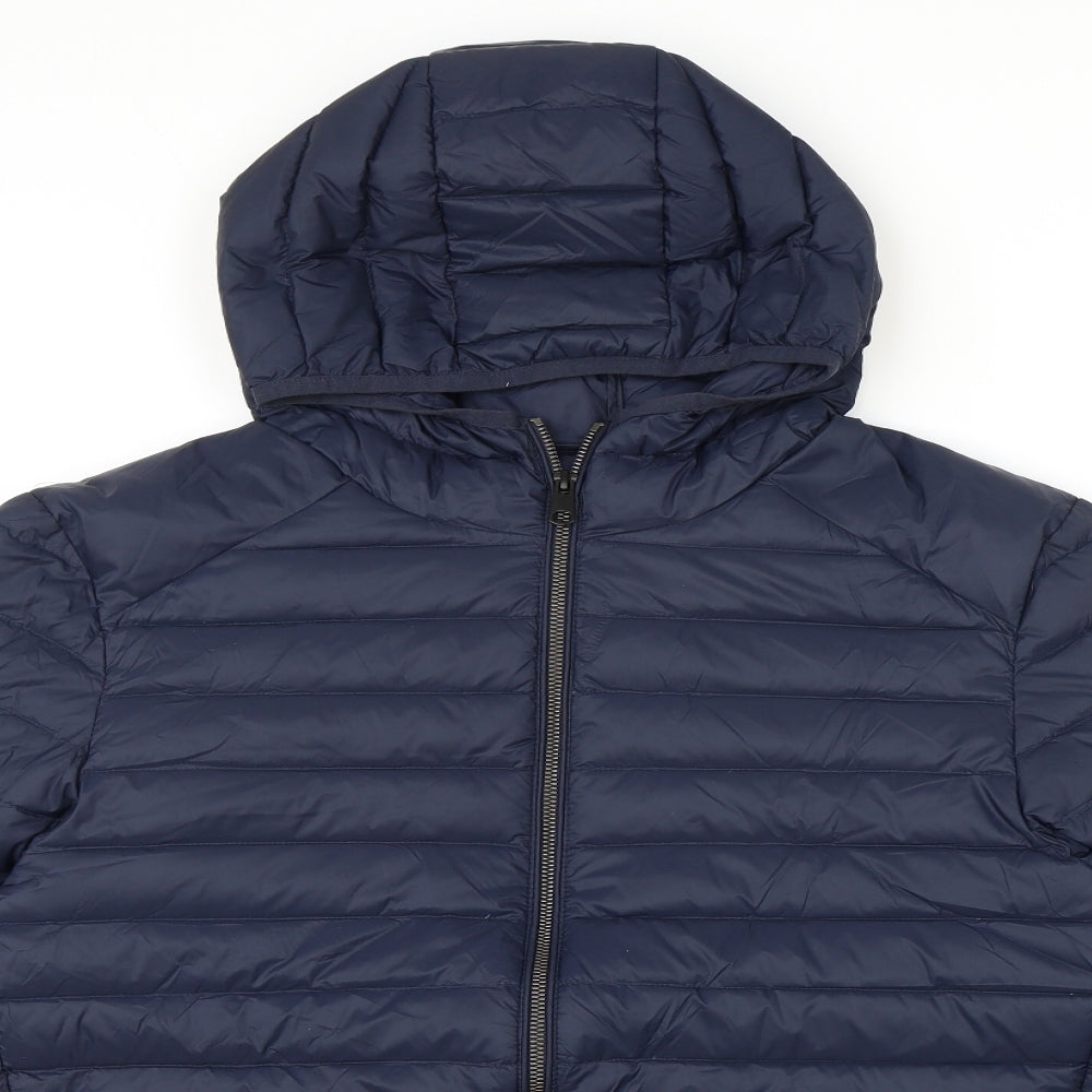 Marks and Spencer Mens Blue Quilted Coat Size XL Zip