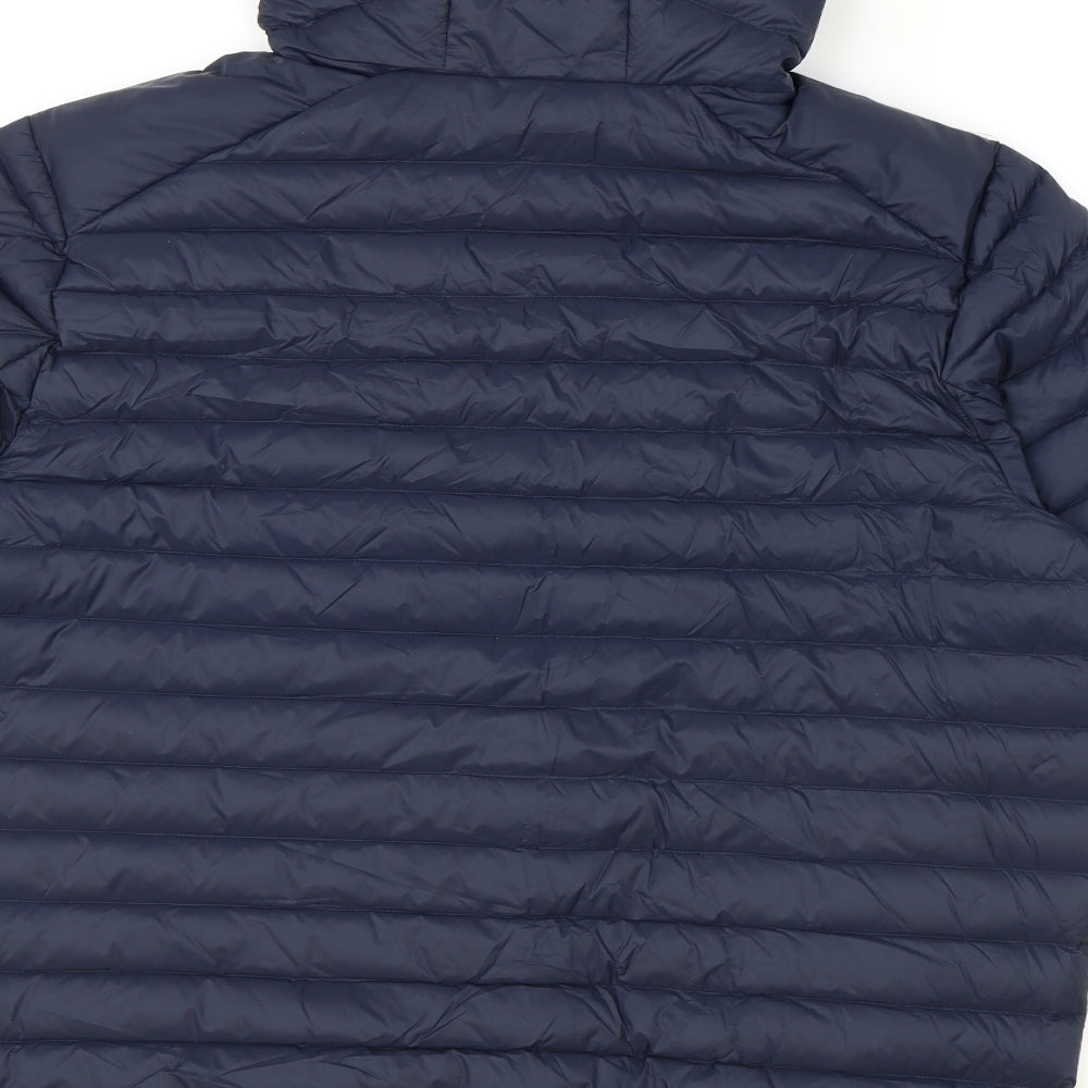 Marks and Spencer Mens Blue Quilted Coat Size XL Zip