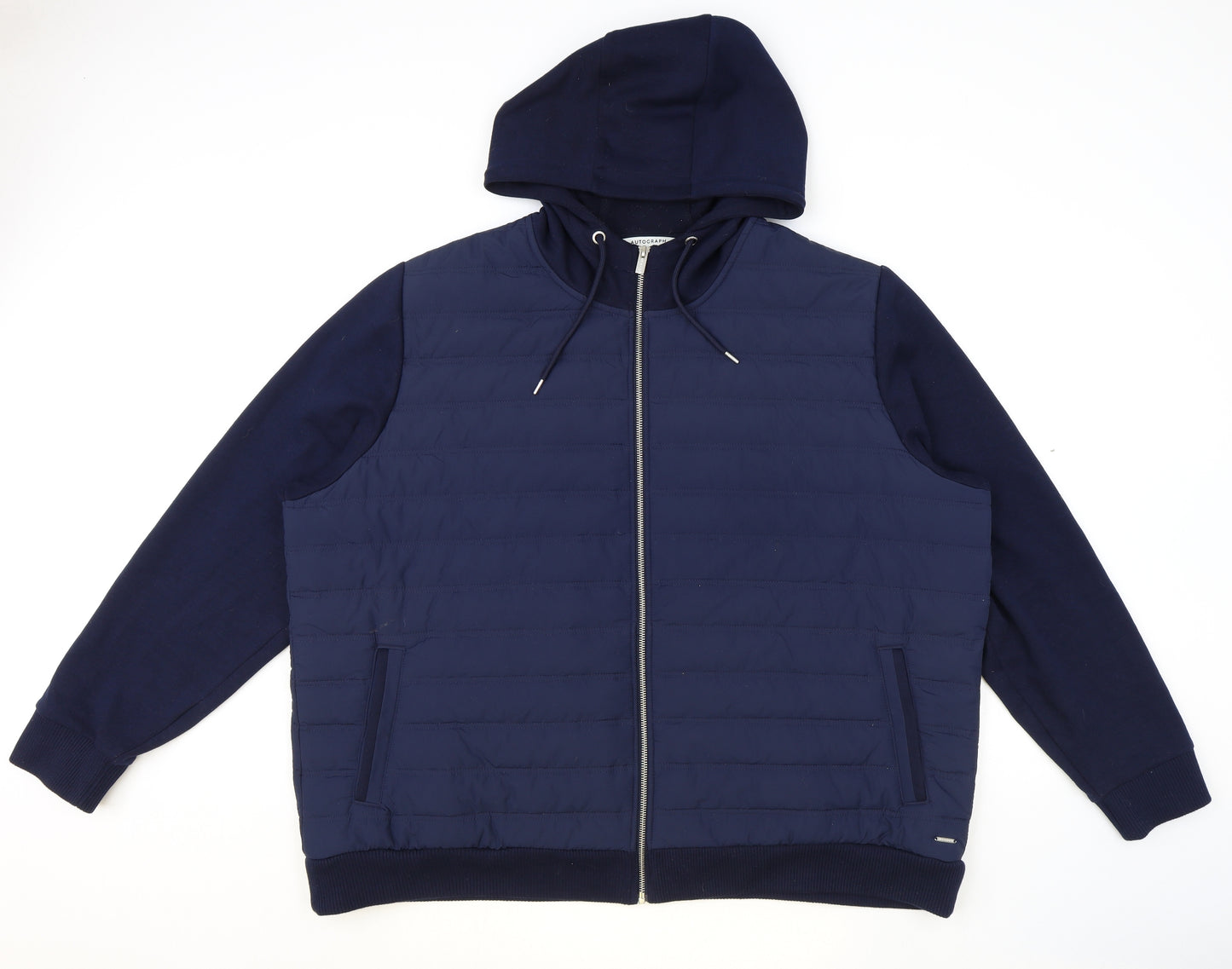 Marks and Spencer Mens Blue Quilted Jacket Size 4XL Zip