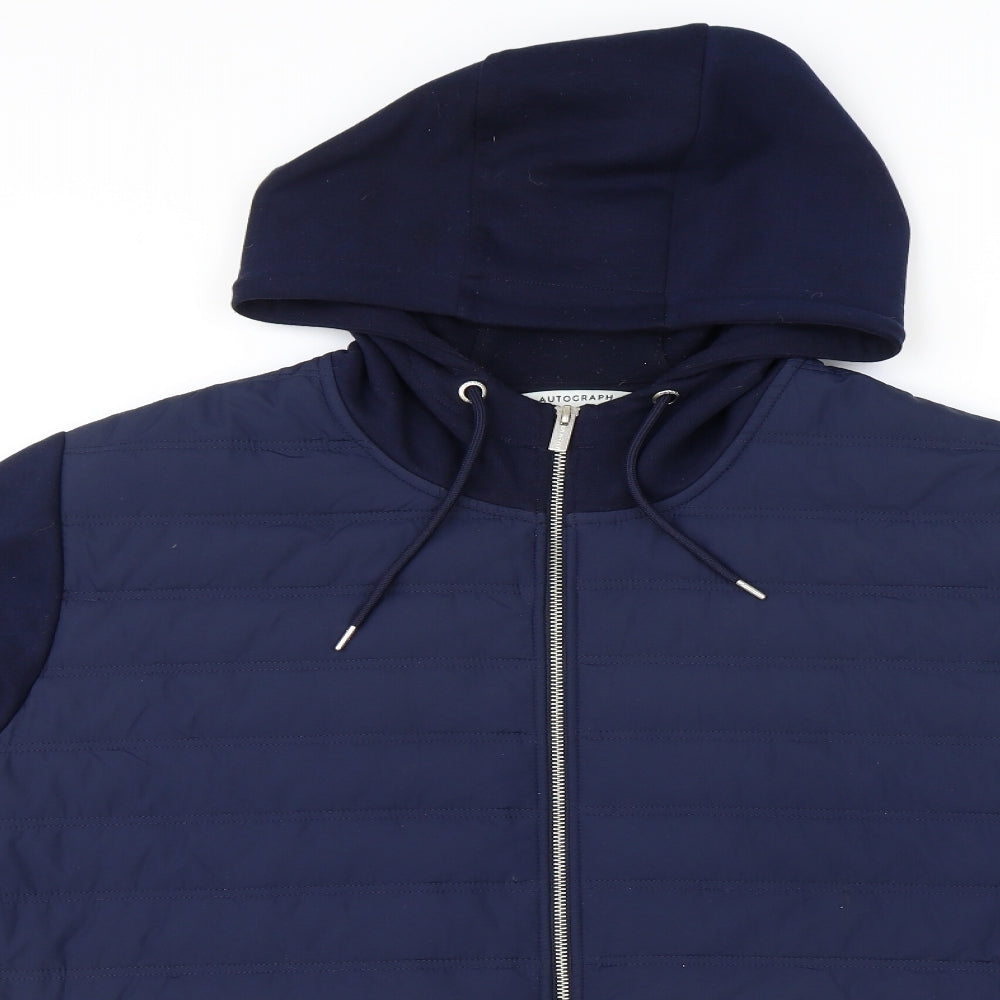 Marks and Spencer Mens Blue Quilted Jacket Size 4XL Zip