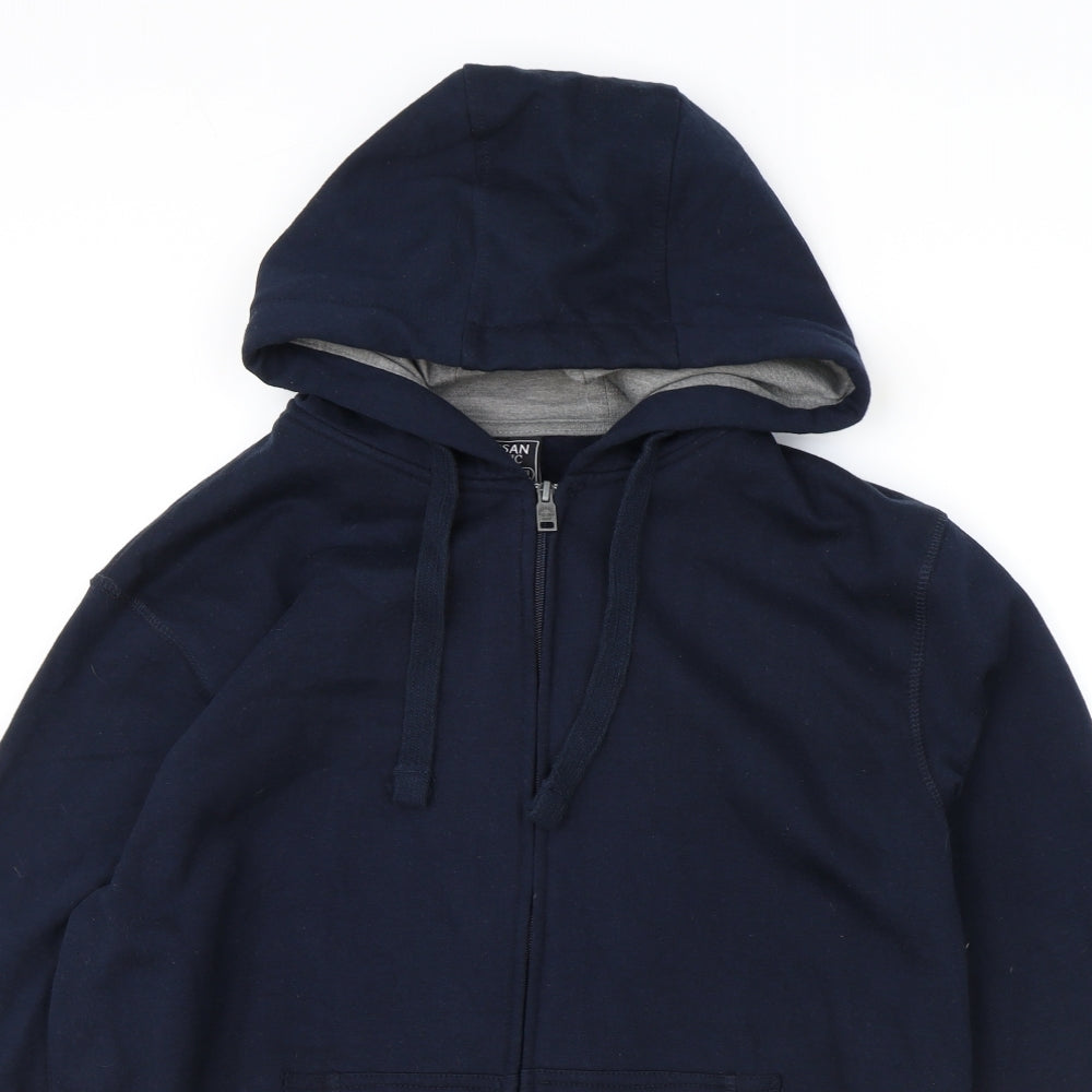 Losan Womens Blue Cotton Full Zip Hoodie Size XL Zip