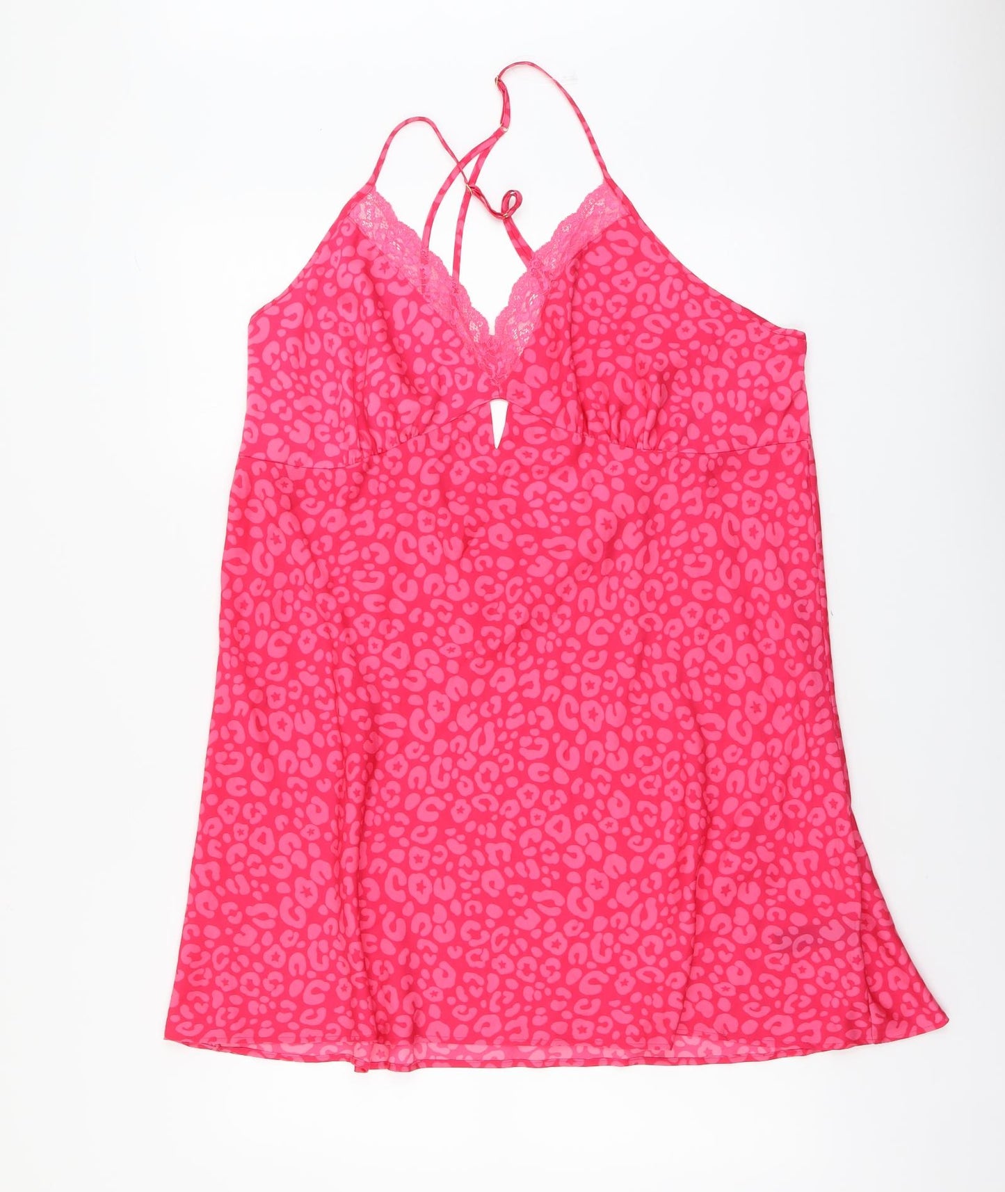 Marks and Spencer Womens Pink Animal Print Polyester Top Dress Size 22 - Leopard Pattern