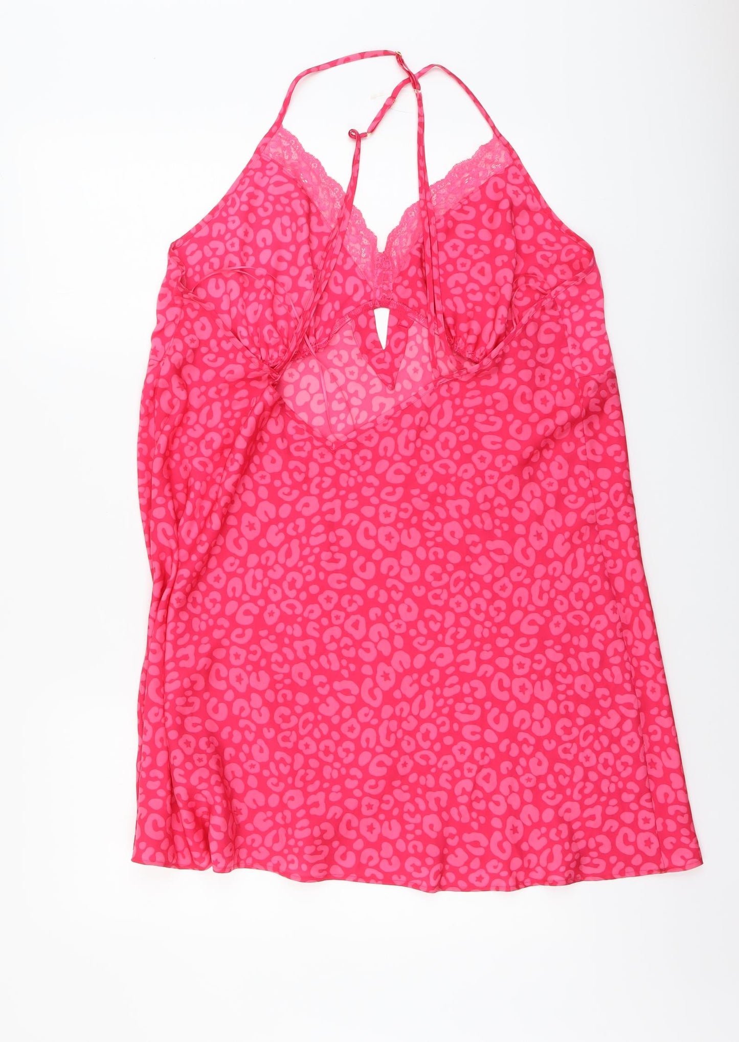 Marks and Spencer Womens Pink Animal Print Polyester Top Dress Size 22 - Leopard Pattern
