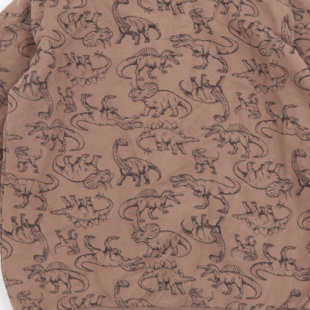 Nutmeg Boys Brown Geometric Cotton Pullover Sweatshirt Size 9-10 Years Pullover - Dinosaur