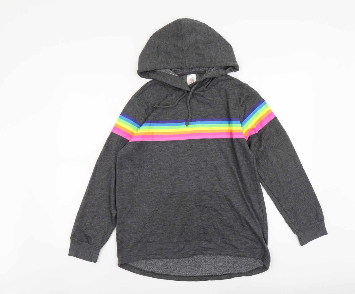 Peacocks Girls Grey Cotton Pullover Hoodie Size 10-11 Years Pullover