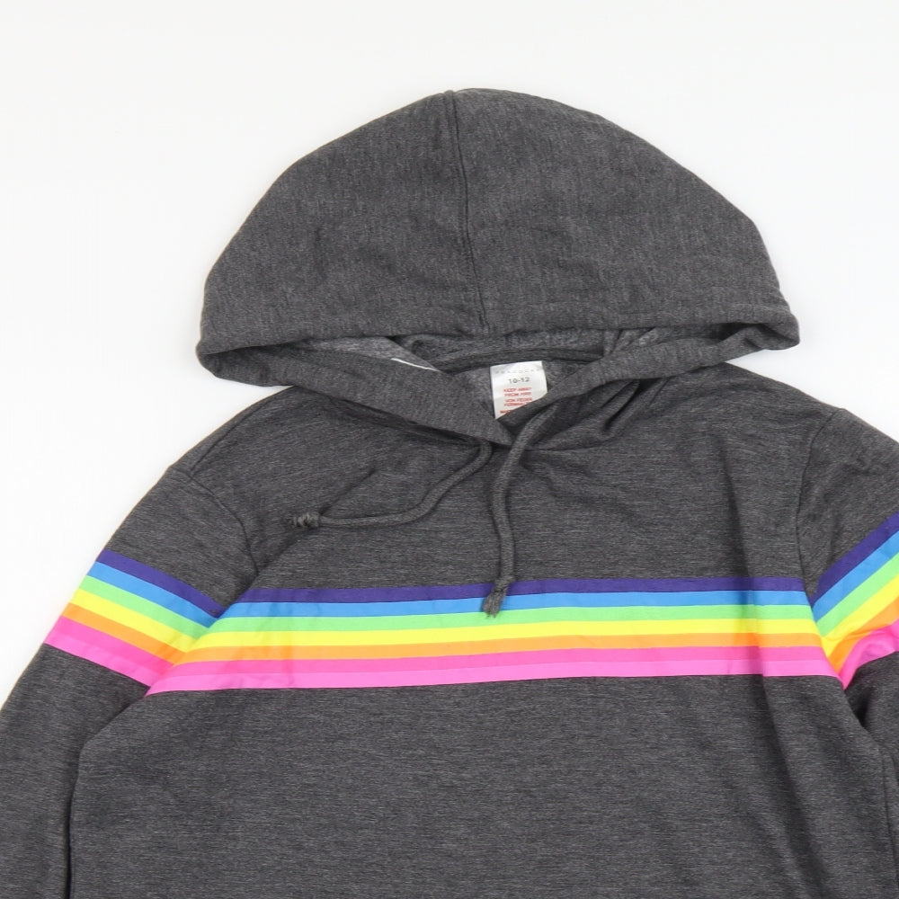 Peacocks Girls Grey Cotton Pullover Hoodie Size 10-11 Years Pullover