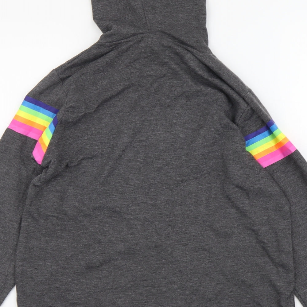 Peacocks Girls Grey Cotton Pullover Hoodie Size 10-11 Years Pullover