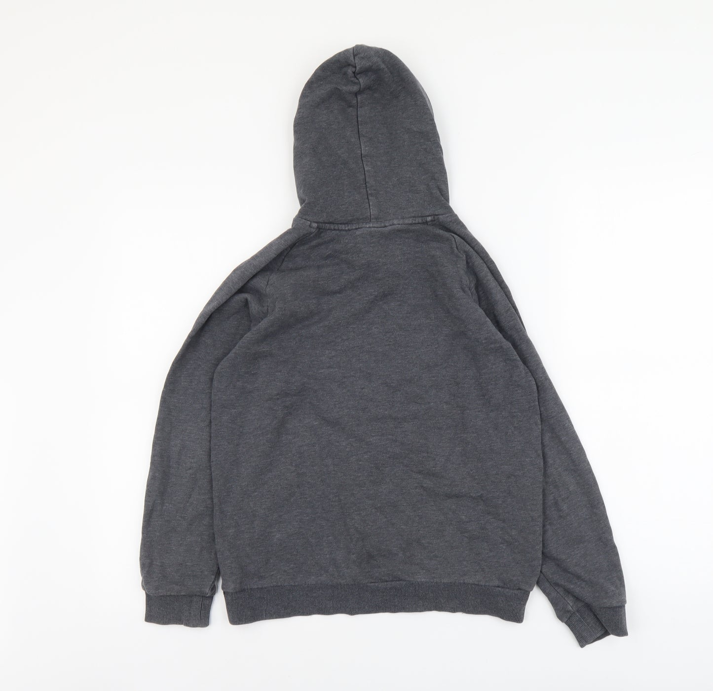 adidas Boys Grey Cotton Pullover Hoodie Size 11-12 Years Pullover