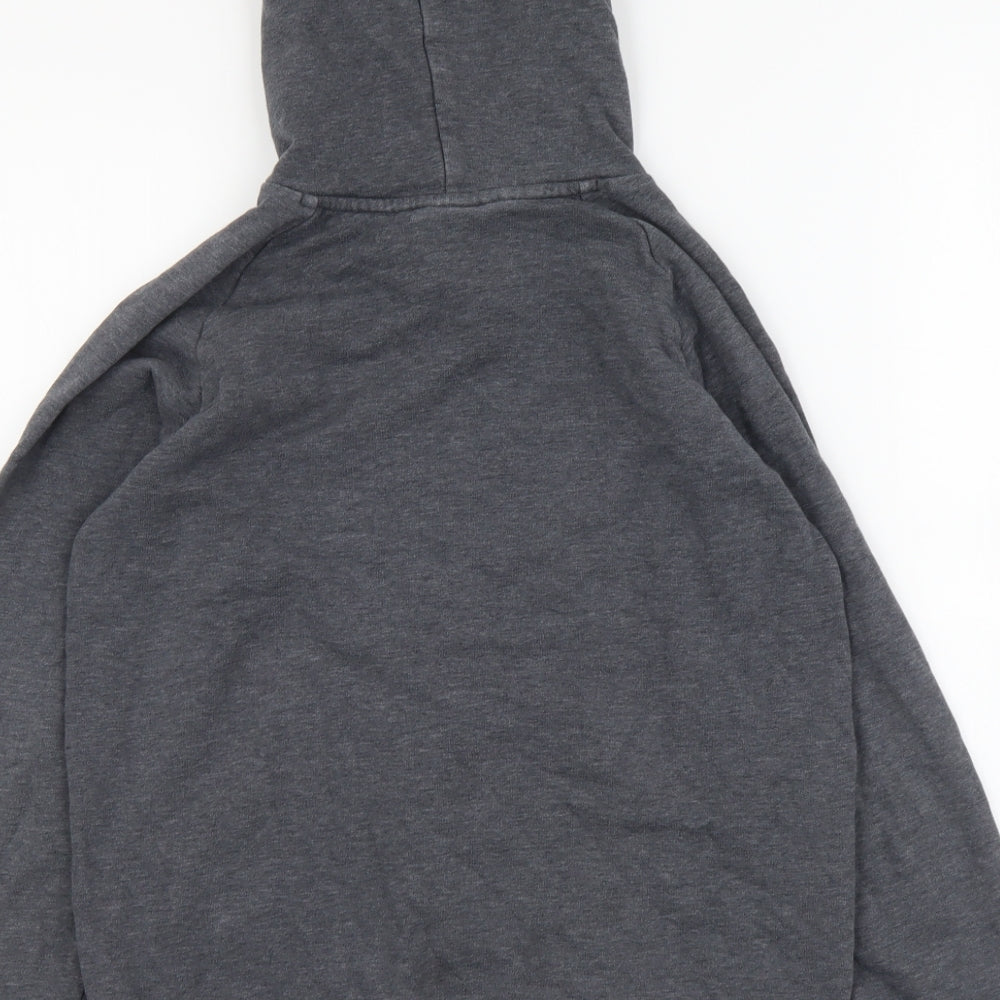 adidas Boys Grey Cotton Pullover Hoodie Size 11-12 Years Pullover