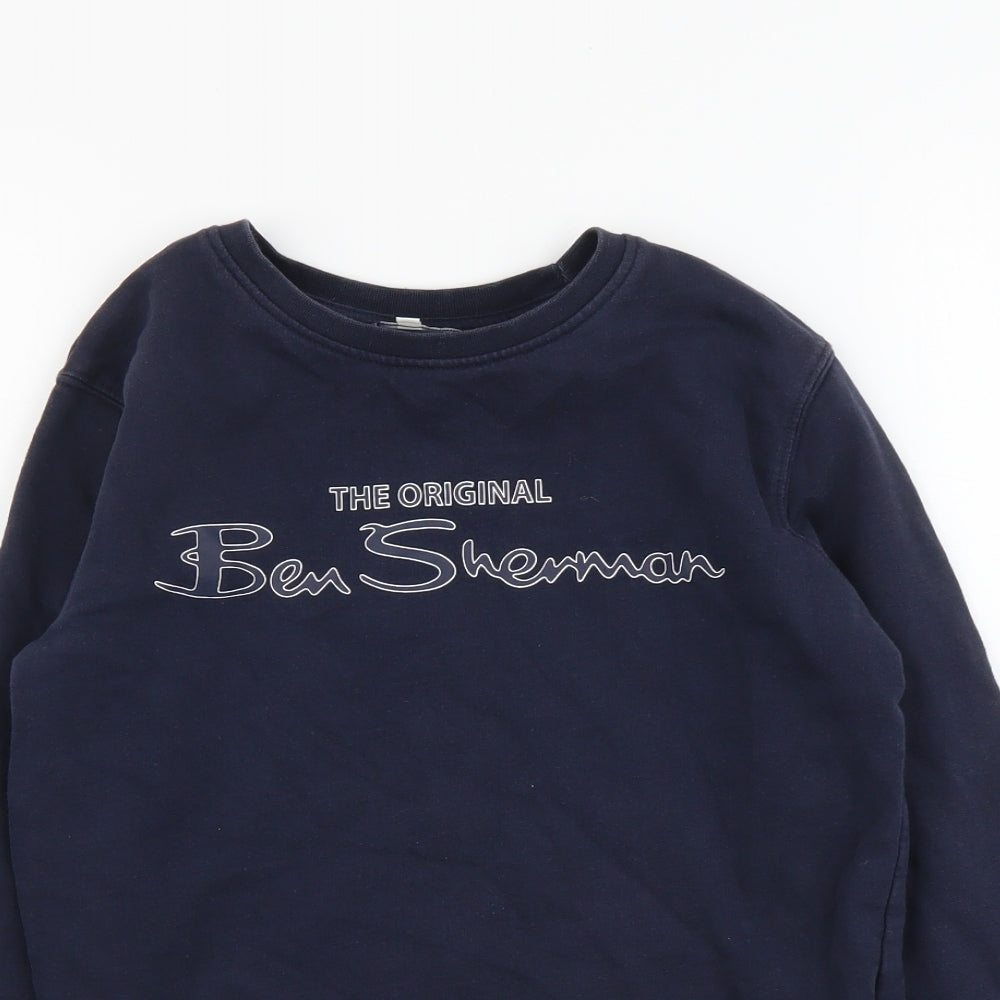 Ben Sherman Boys Blue Cotton Pullover Sweatshirt Size 12-13 Years Pullover