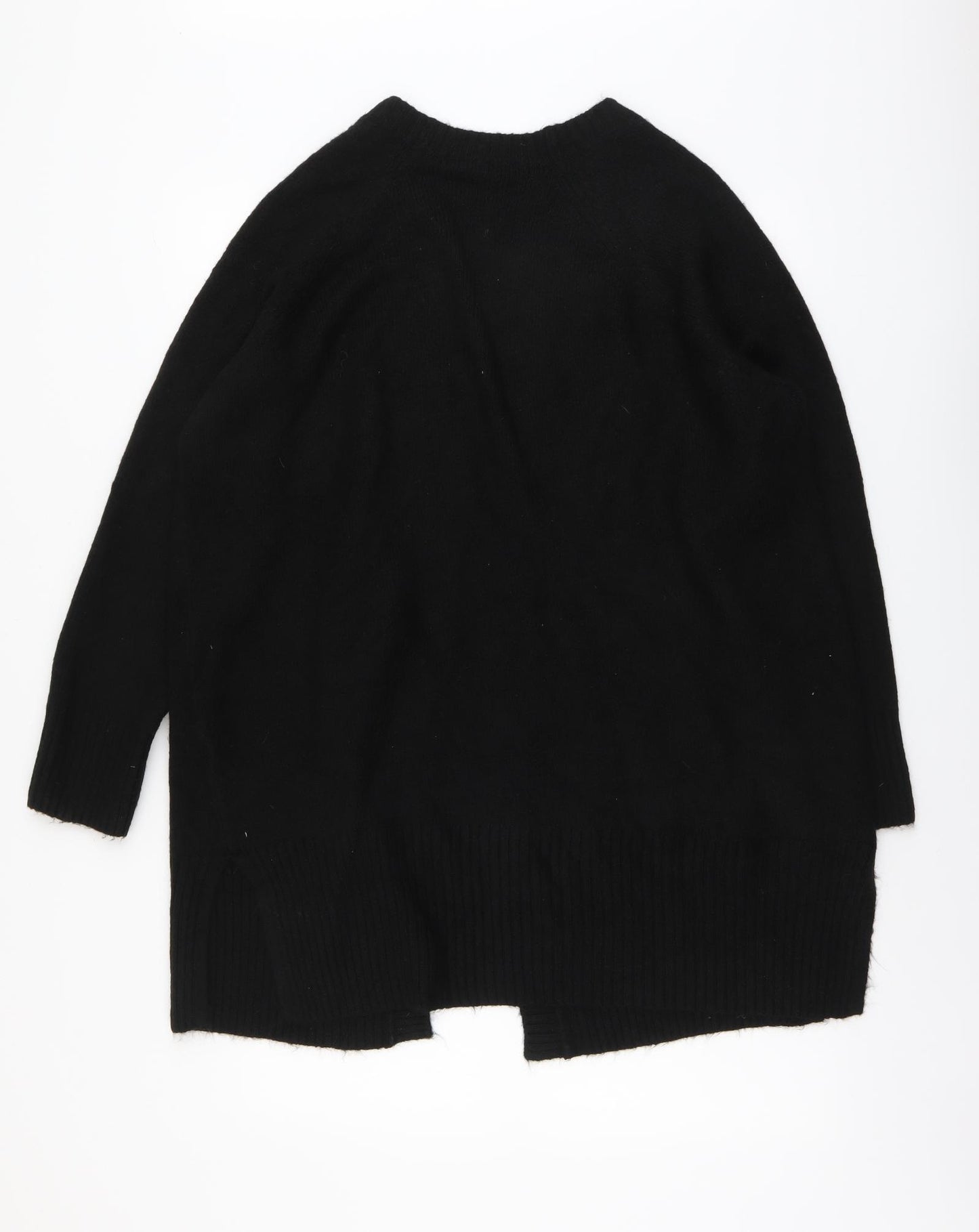 George Womens Black V-Neck Acrylic Cardigan Jumper Size L