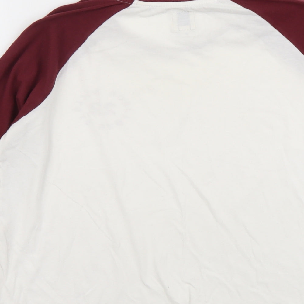 Jack Wills Womens White Cotton Basic Blouse Size 8 Scoop Neck