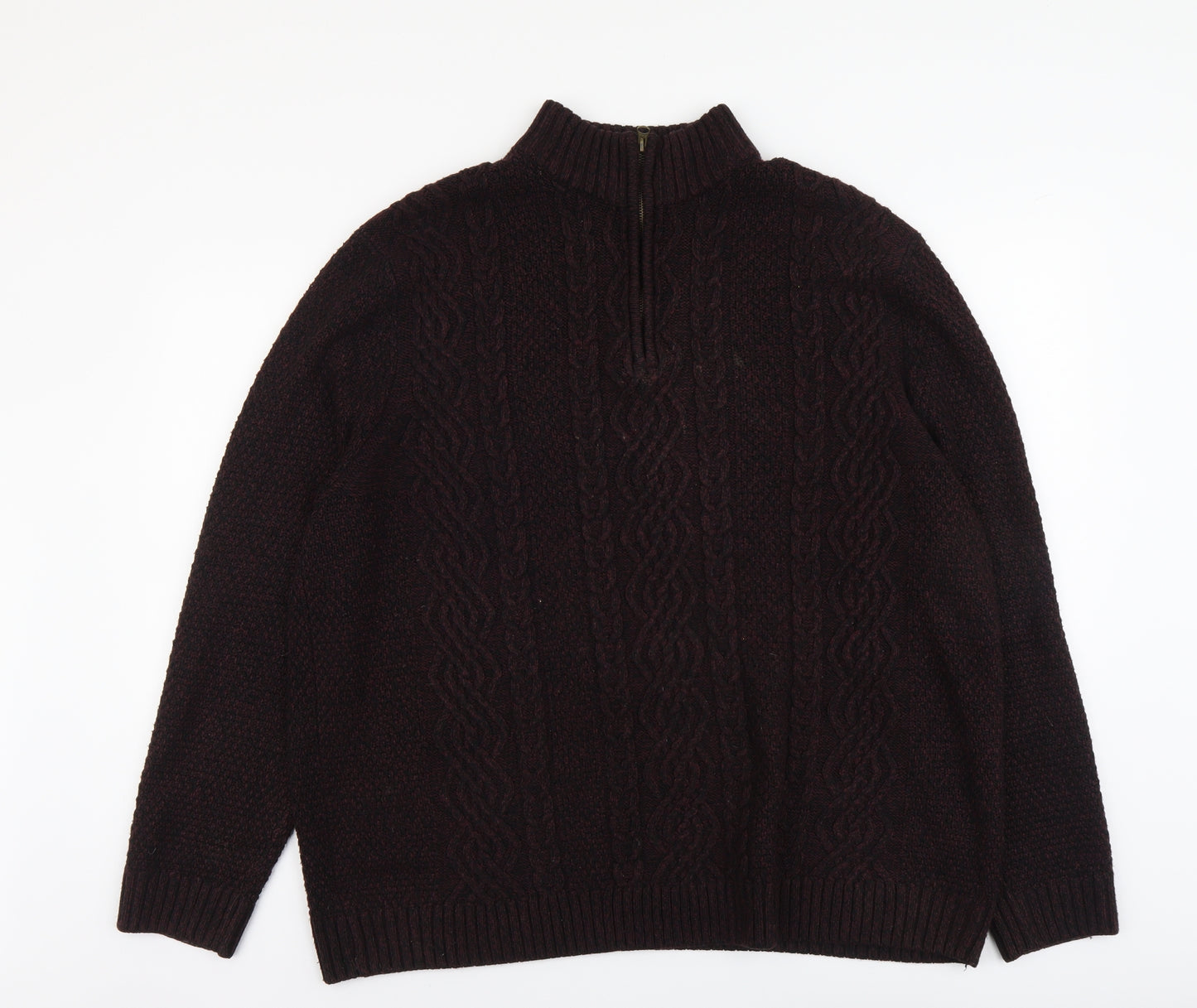 George Mens Purple High Neck Acrylic Pullover Jumper Size XL Long Sleeve