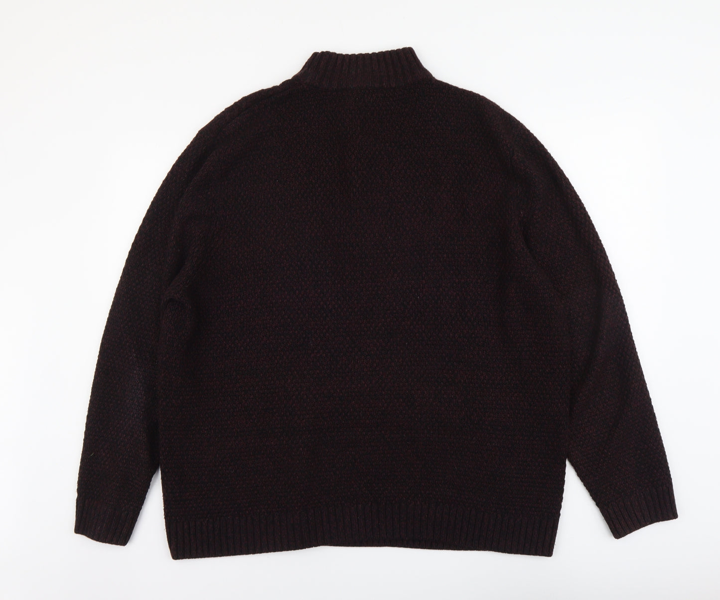George Mens Purple High Neck Acrylic Pullover Jumper Size XL Long Sleeve