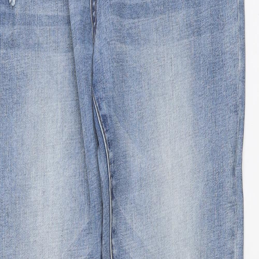 Denim & Co. Womens Blue Cotton Skinny Jeans Size 12 L29 in Regular Button