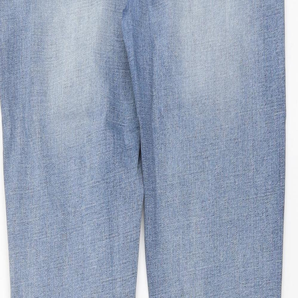 Denim & Co. Womens Blue Cotton Skinny Jeans Size 12 L29 in Regular Button