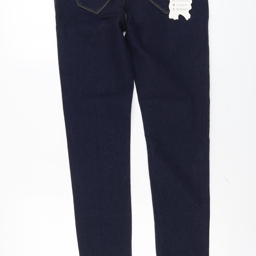 Feeling Girl Womens Blue Cotton Skinny Jeans Size XL L31 in Regular Button