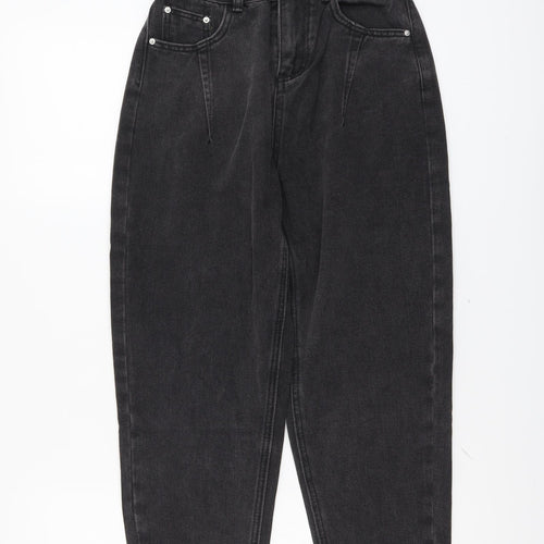Preworn Womens Grey Cotton Straight Jeans Size S L23 in Regular Button