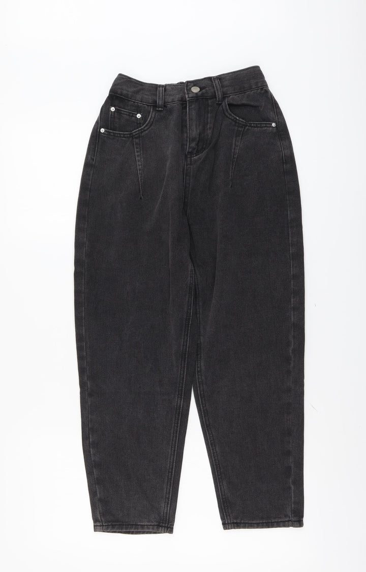 Preworn Womens Grey Cotton Straight Jeans Size S L23 in Regular Button