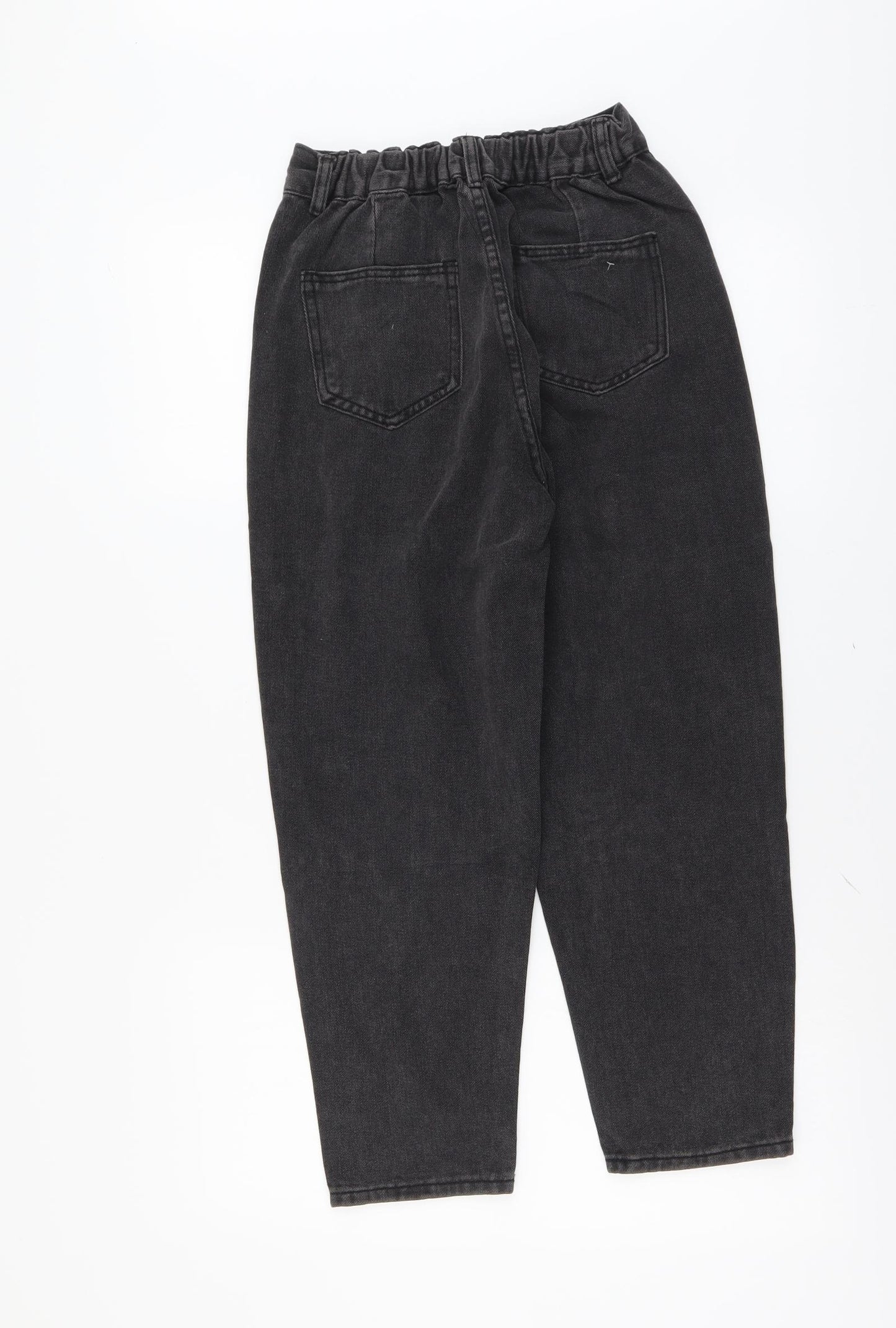 Preworn Womens Grey Cotton Straight Jeans Size S L23 in Regular Button