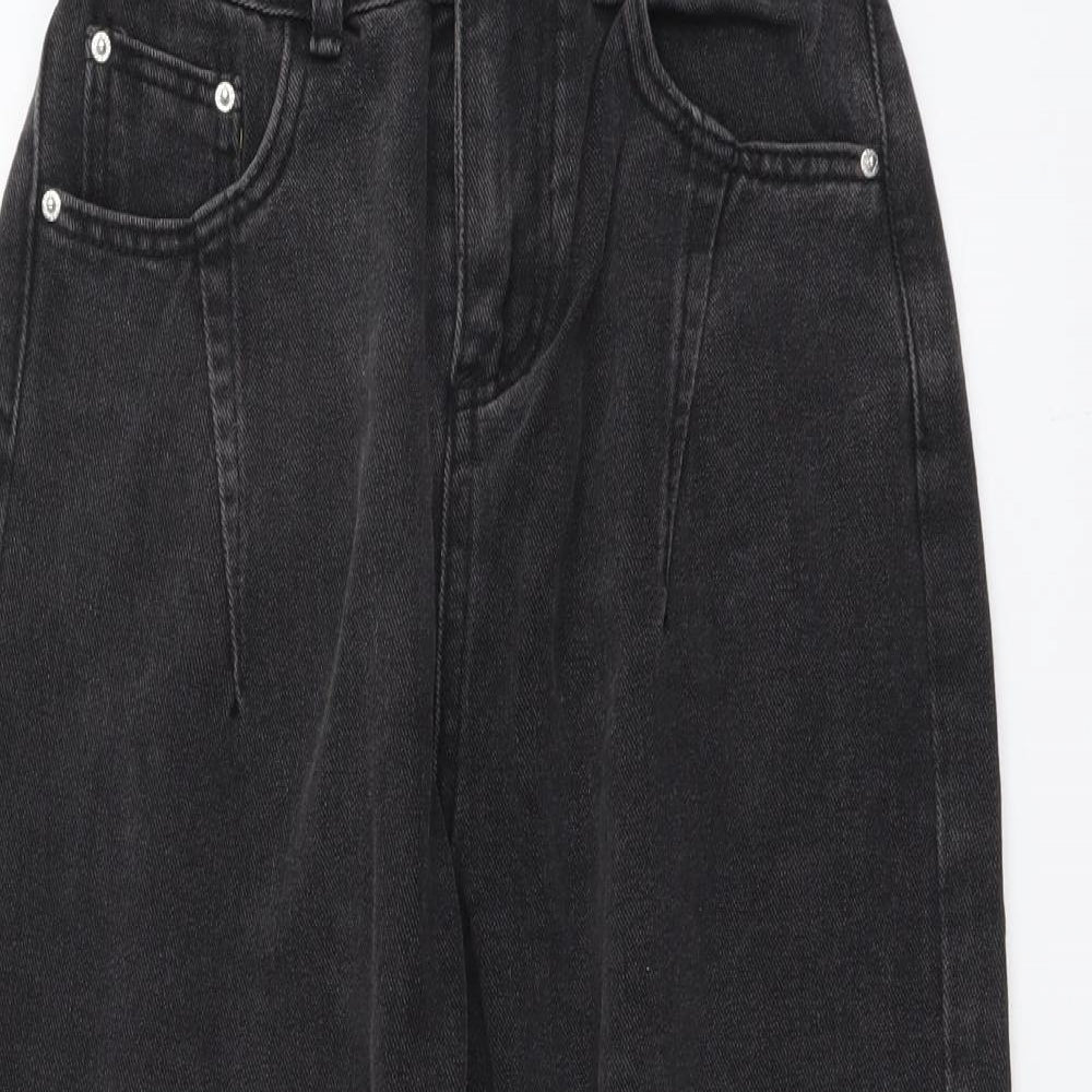 Preworn Womens Grey Cotton Straight Jeans Size S L23 in Regular Button