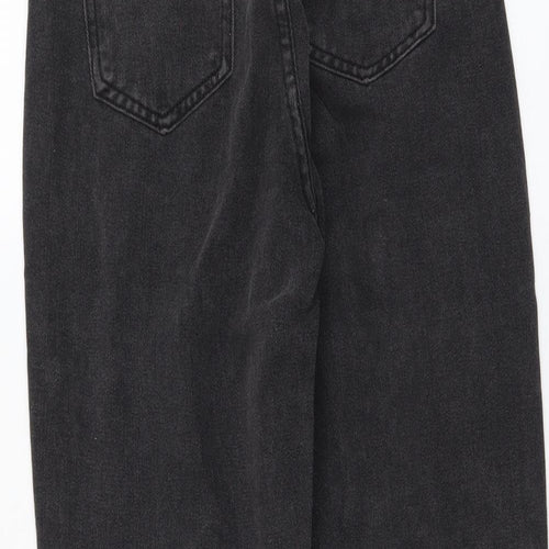 Preworn Womens Grey Cotton Straight Jeans Size S L23 in Regular Button