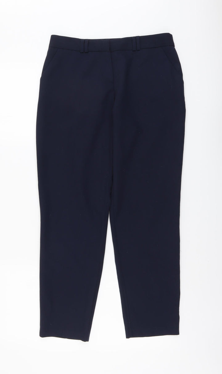 Dorothy Perkins Womens Blue Polyester Chino Trousers Size 8 L26 in Regular Button