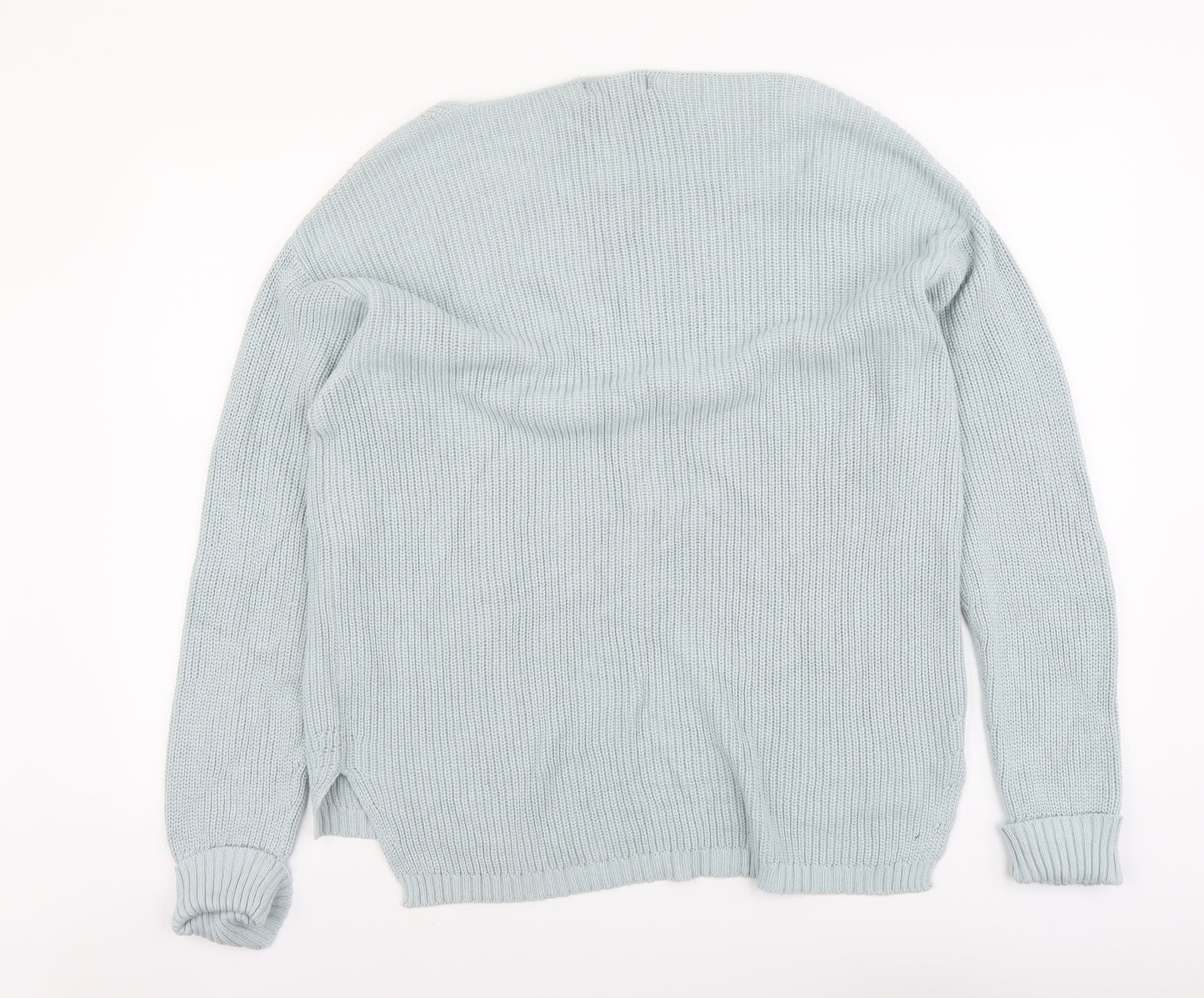 Avenue Womens Blue Round Neck Cotton Pullover Jumper Size 18