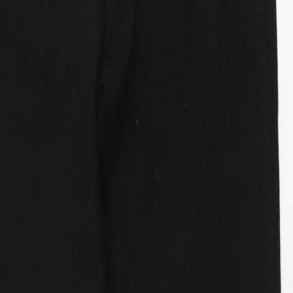 TU Womens Black Cotton Straight Jeans Size 16 L32 in Regular Button