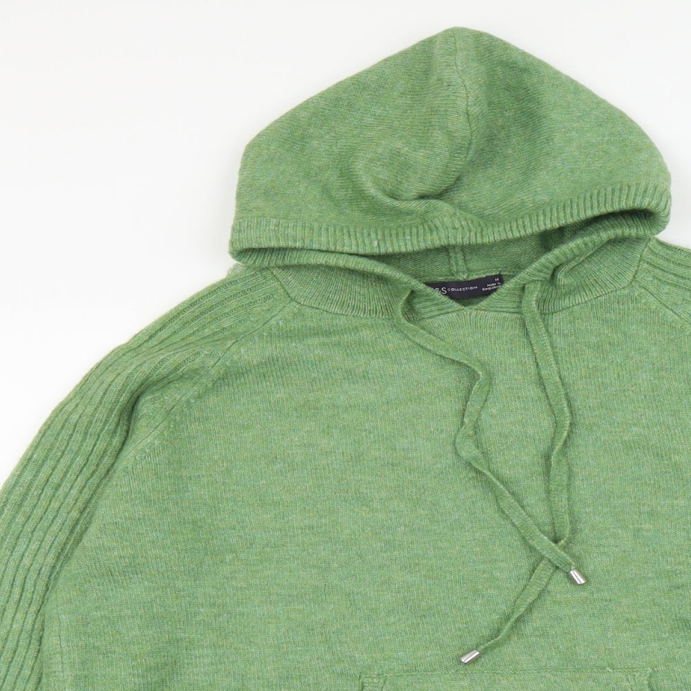 Marks and Spencer Womens Green Round Neck Acrylic Pullover Jumper Size M