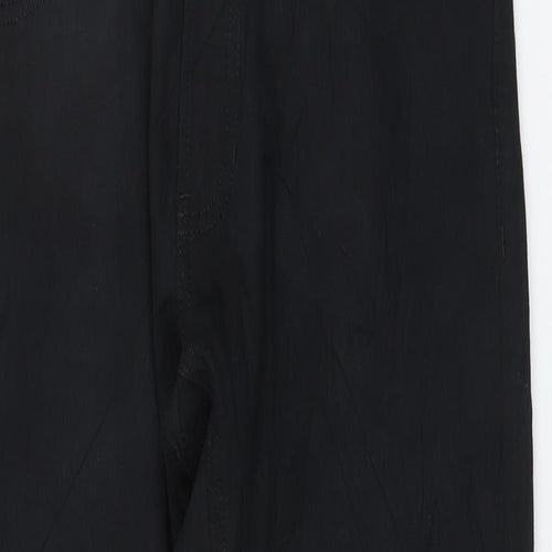 Marks and Spencer Mens Black Cotton Straight Jeans Size 32 in L29 in Slim Button